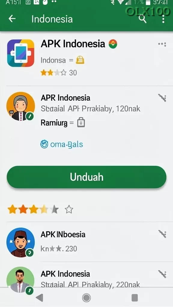Cuplikan layar 234E — menu navigasi