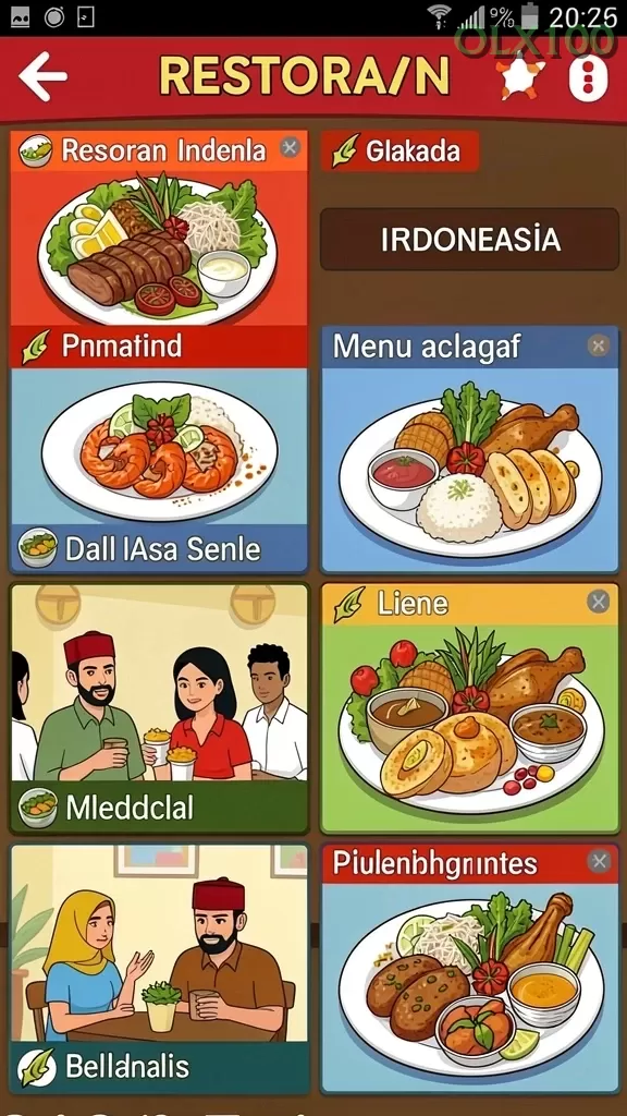 Cuplikan layar RK8 — menu navigasi